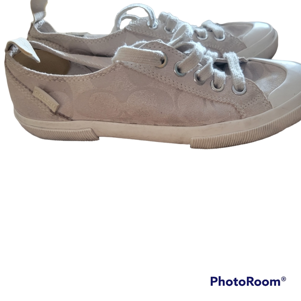 RARE Suede Leather COACH Shoes SNEAKERS  Sz 5.5 - Picture 2 of 5